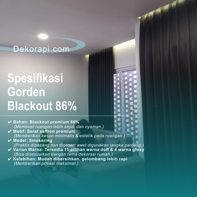 ARFSHOP DEKORAPI GORDEN BLACKOUT PREMIUM (tinggi 210,220,230)