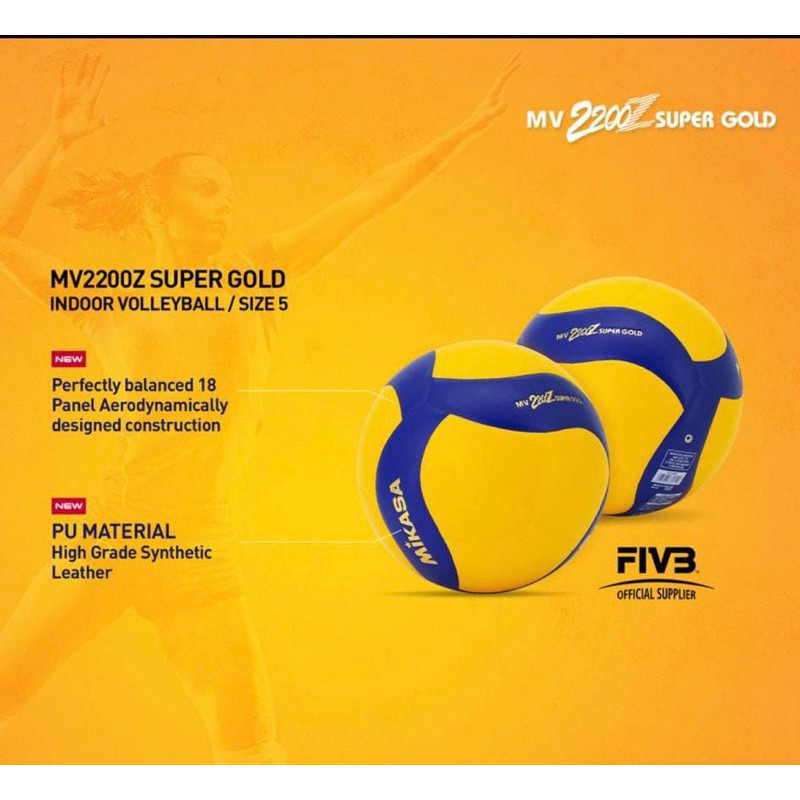 Bola Voli Mikasa MV 2200Z SUPER GOLD MV 2200 Z Original
