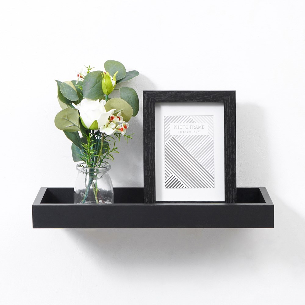 Informa Dothan 40 cm Rak Dinding - Hitam Decorative Wall Shelf Rak Tembok Serbaguna Ambalan Dinding 