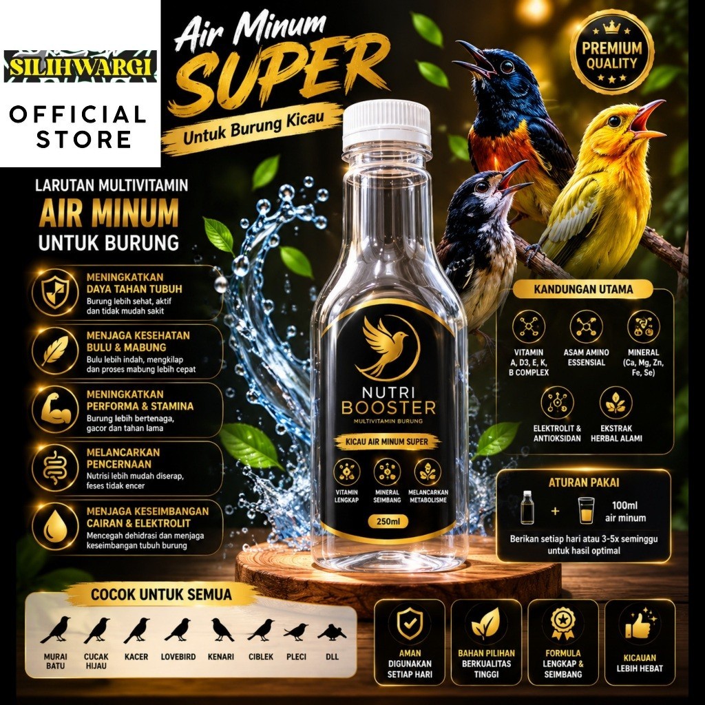 EVERY - AIR SAKTI BURUNG Nutri Booster Larutan Burung Air Minum Khusus Burung Kicau Vitamin Obat Dop