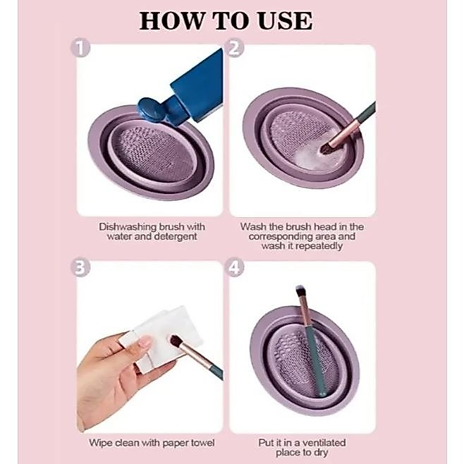 MH-tempat pembersih kuas make up - wadah kuas make up - make up cleanser - alat pembersih kuas lukis - alat cuci kuas - alat cuci silikon make up