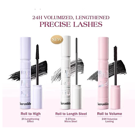 barenbliss Roll to Length Steel Mascara Maskara Waterproof | Roll To Definer steel Mascara | Roll To