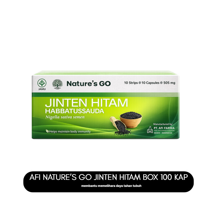 Nature's GO Jinten Hitam Habbatussauda Nigella Sativa Extract BOX isi 100 KAPSUL AFI FARMA