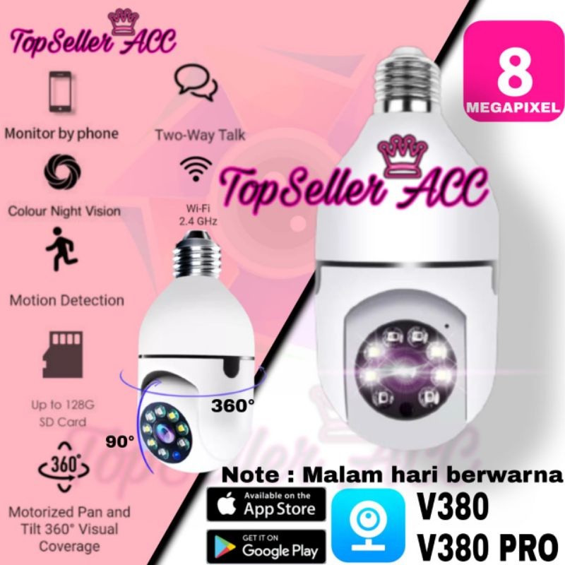 IP CAMERA BOHLAM V380 PTZ MINI 8MP CCTV HASIL TERJAMIN BAGUS CCTV LAMPU V380