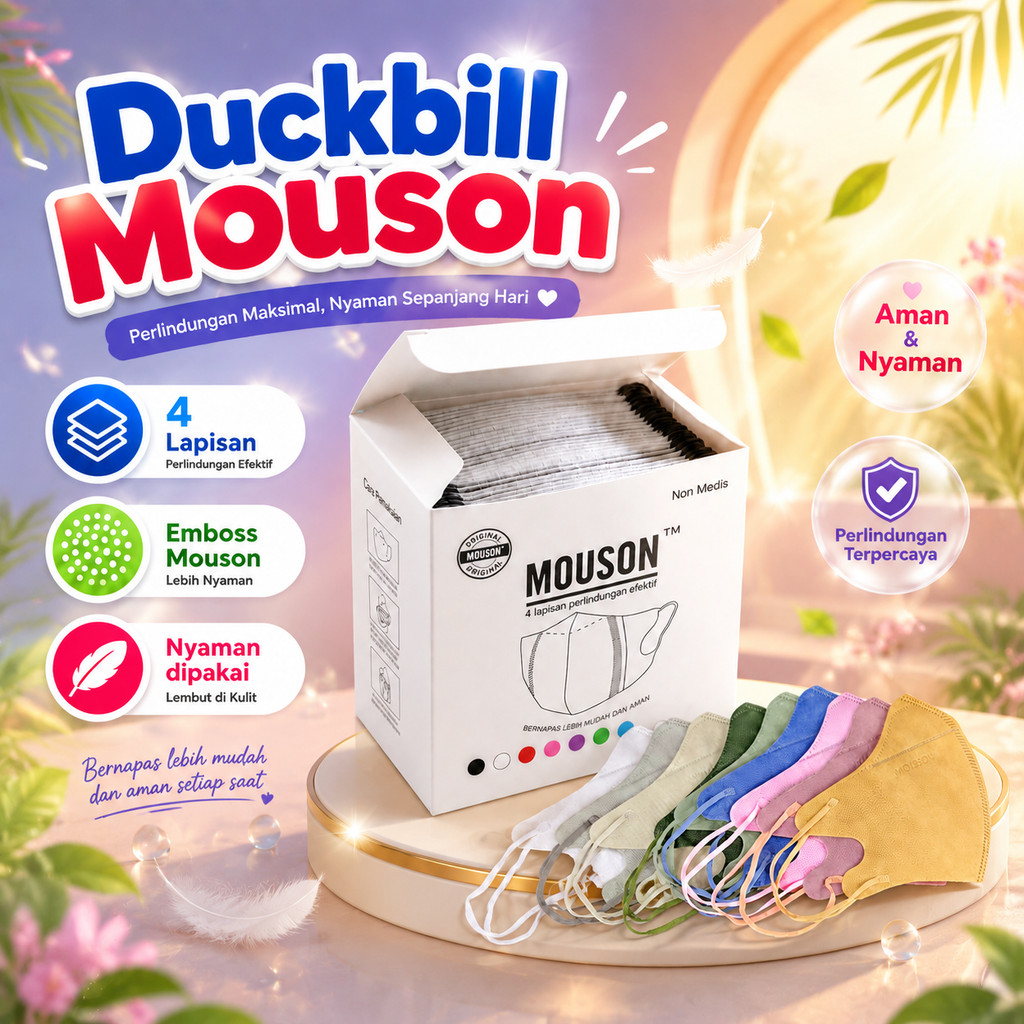 Masker Duckbill | Mouson | Masker Mouson Duckbill 50 Pcs |Masker Duckbill 50 Pcs | Duckbill Mouson