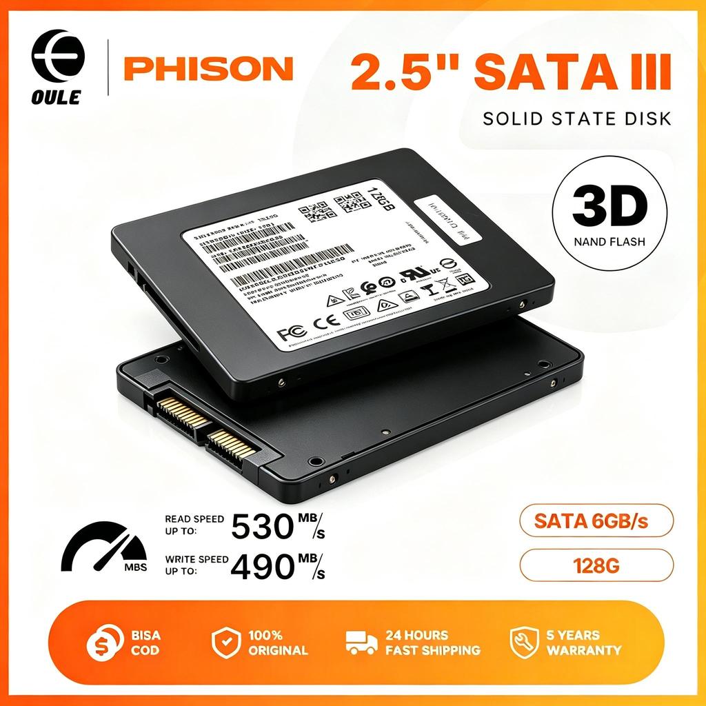 SSD 128GB SATA 2.5 Inch Phison S12 Controller 3D TLC NAND Solid State Drive 550MB/s