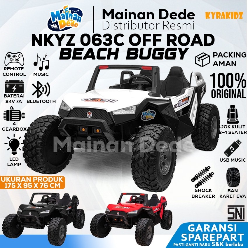 Mainan Mobil Aki Anak KYZ 02 / Yukita 1928 Jeep Beach Buggy Jok Kulit Ban Karet NKYZ063 JEEP BUGGY