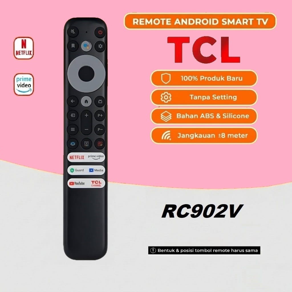 (Masa Kini) Remote Smart TV Android TCL RC902V 32A7 32A9 32G9 40A7 40A9 40G9 43A9 43A28 43A50 43A18 