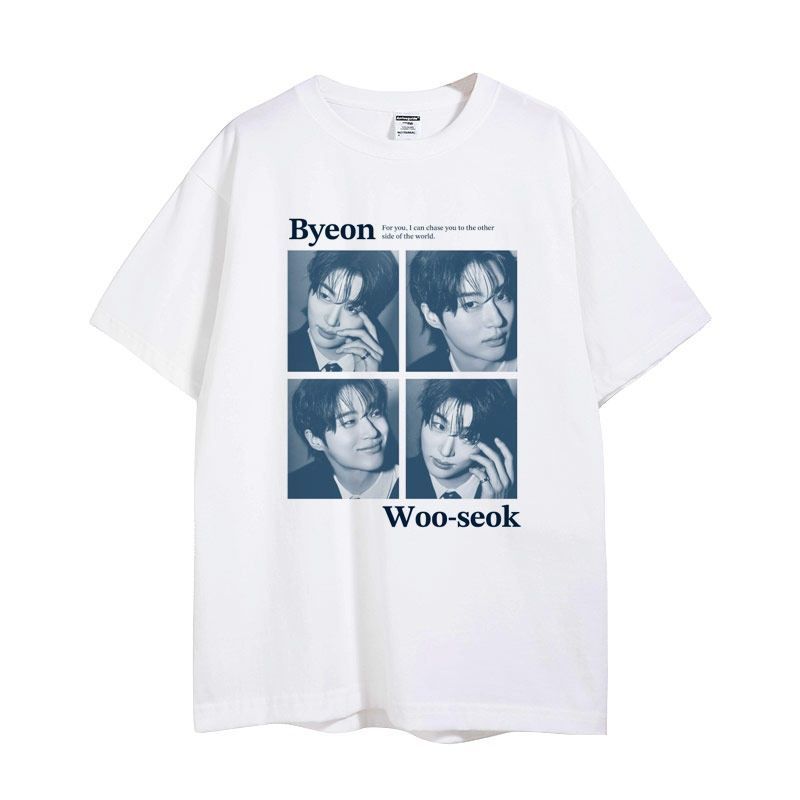 Byeon Woo Seok Seok Seo Seo Seo Seo Seo Seo T-shirt Lengan Pendek T-Shirt Katun Murni Versi Korea Te