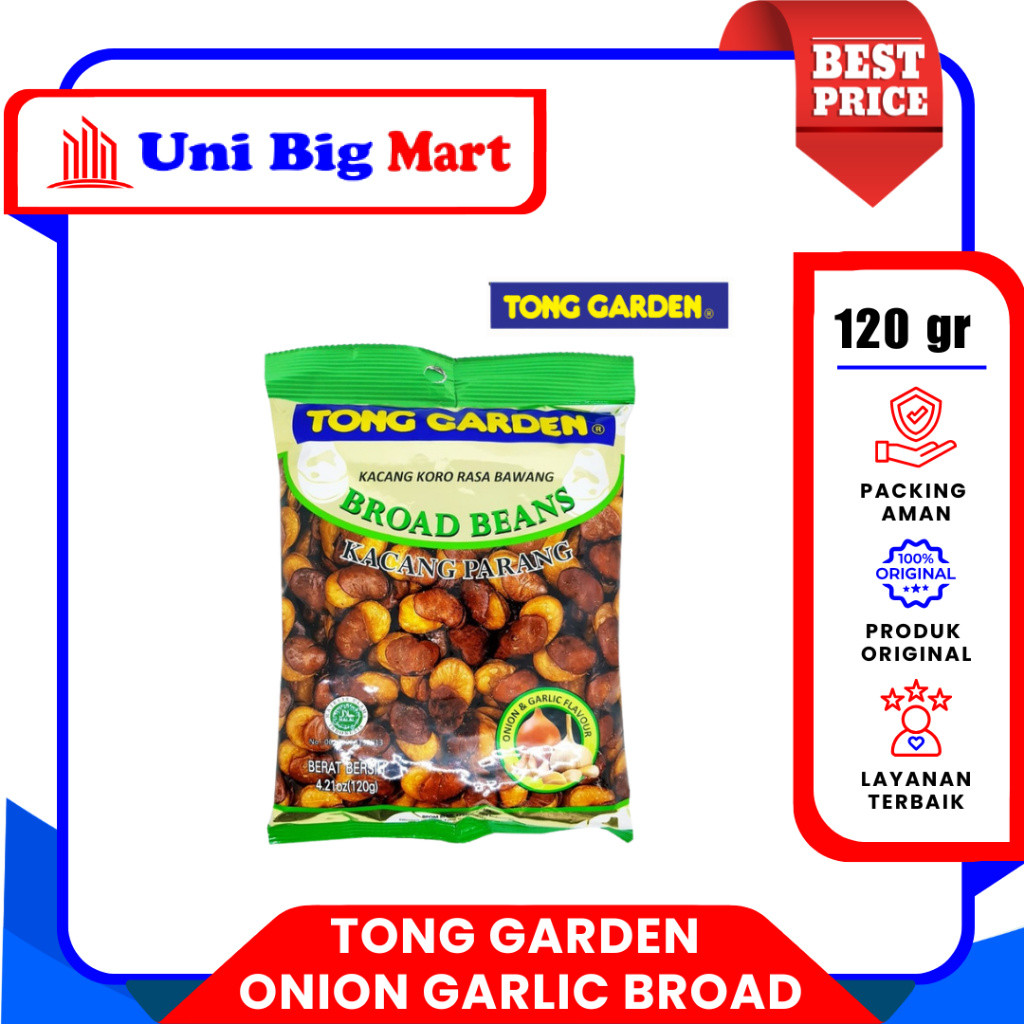 TONG GARDEN ONION GARLIC BROAD BEANS 120 GR KACANG KORO RASA BAWANG PUTIH