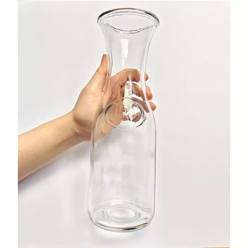 TERLARIS - Vas Bunga Kaca Bening Tewe Tinggi 27cm Besar 1000ml Pot Kaca Bunga Mawar Anggrek Sedap Ma