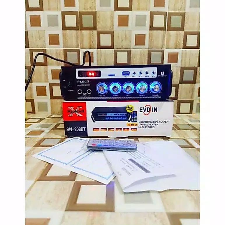 Power Amplifier Bluetooth Fleco SN-808BT Bluetooth Stereo Amplifier + USB + Radio FM