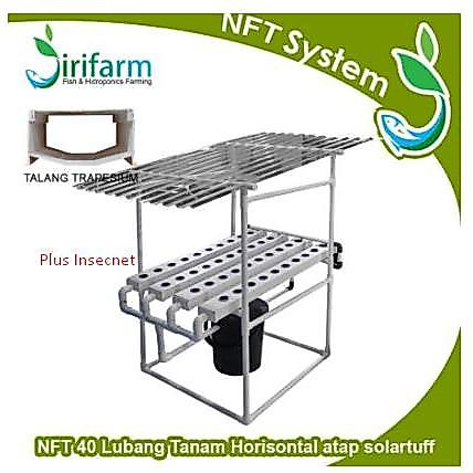 Tanam NFT Lubang Paket Hidroponik NFT 40 Lubang Tanam Horizontal dengan Atap Solartuf dan Insecnet 4