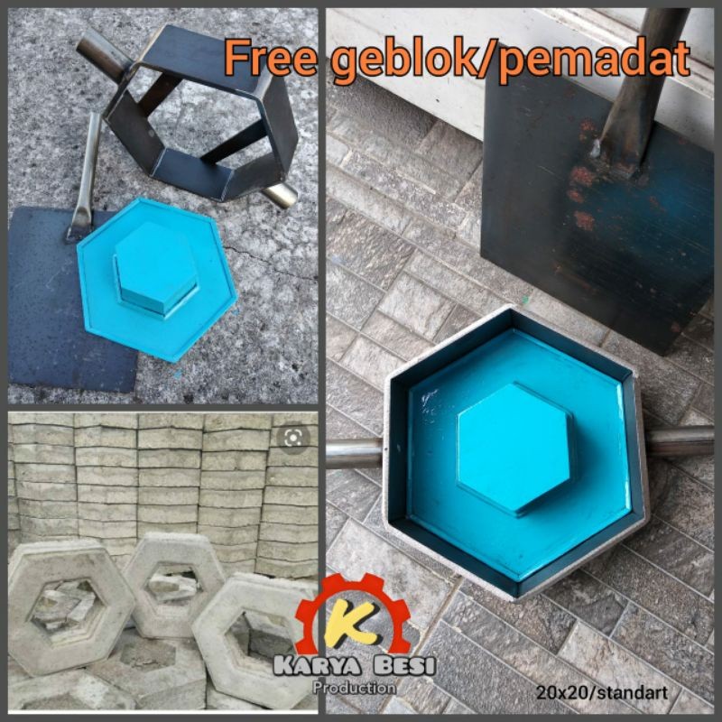 Tinggi 8cm.Cetakan paving motif.grass block.segienam