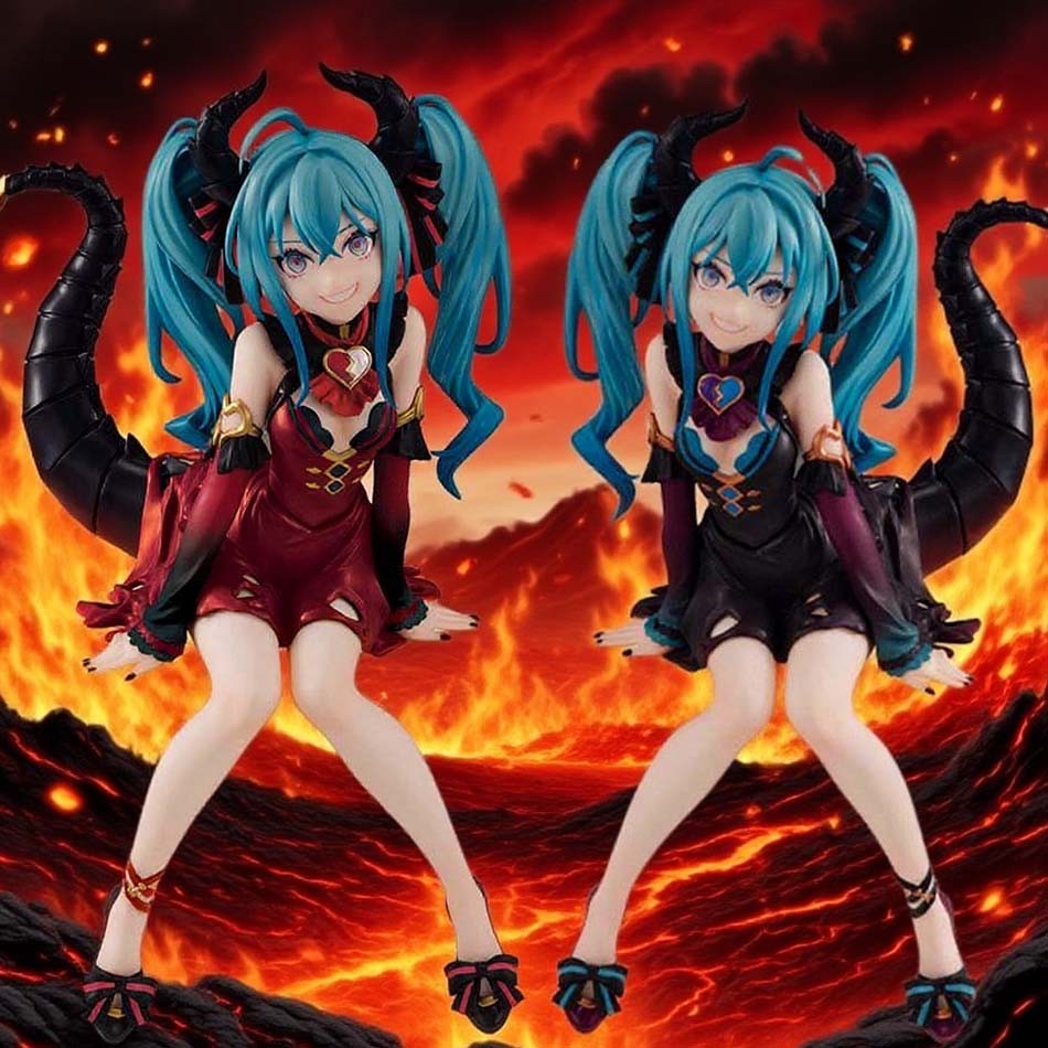 15CM Cute Miku Dragon Maid Anime Action Figure Girl Little Devil Sitting Noodle Stopper Model Toys C