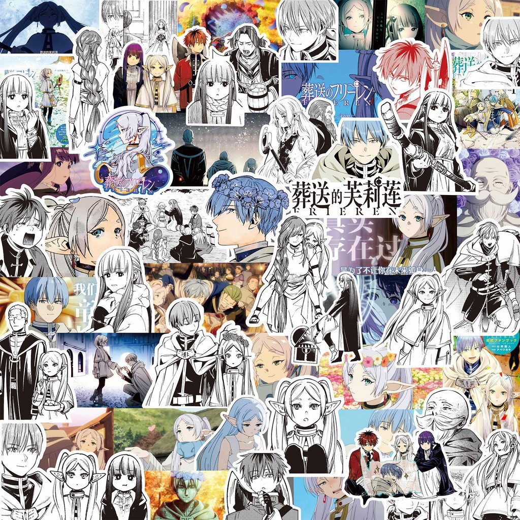 

75pcs Frieren: Beyond Journey's End Graffiti Sticker Luggage Notebook Water Bottle Cartoon DIY Decorative Stickers Kids Toy