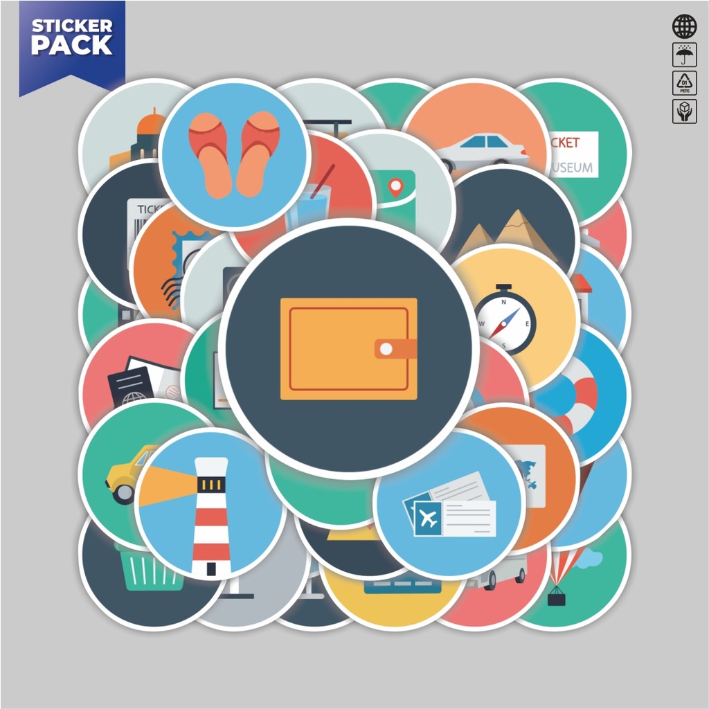 

[100PCS]Stiker Pack Stiker Ikon Travelling Berpegian Liburan Aesthetic Vinyl Anti Air Dekorasi Sticker Laptop Buku Journal Koper Helm Casing HP Gitar Helm Skateboard
