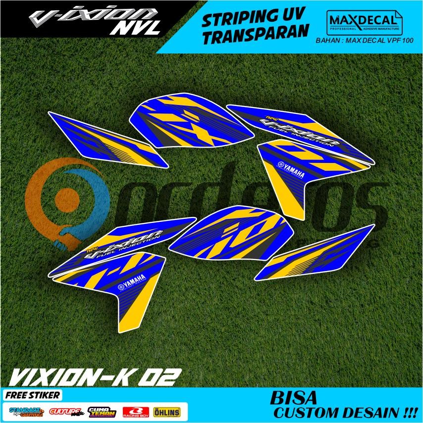 Striping Transparan Vixion NVL Terbaru – Sticker Transparan Bahan Premium Max Decal UV, Anti Pudar N