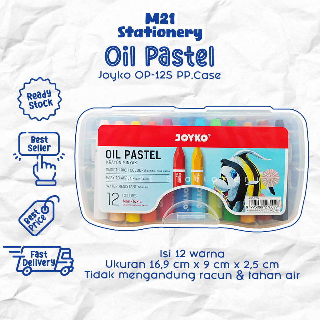 

OIL PASTEL JOYKO OP-12S (PP.CASE) / OP12S HEXA ORIGINAL CRAYON KRAYON LOMBA MEWARNAI ANAK ALAT TULIS