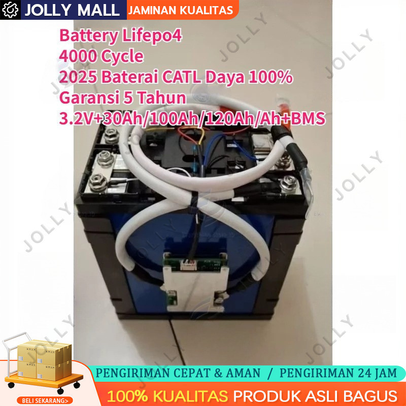 3.2V 120Ah 100Ah 30Ah 60Ah 200Ah Battery Lifepo4 12v 100ah/120AH Plus BMS 2025 Baterai Baru Dengan B
