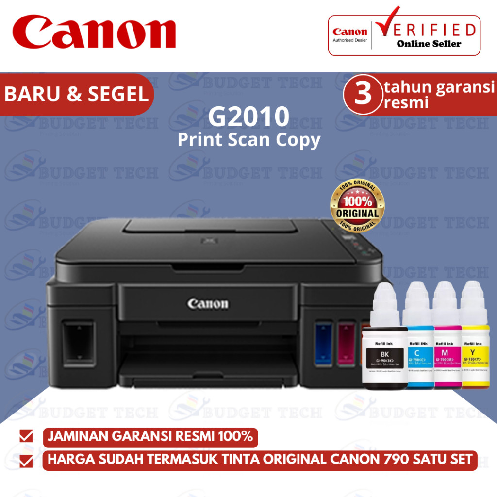 

Printer Canon G2010 Print Scan Copy - Baru Garansi Resmi - Include Tinta Original 790(BCMY)