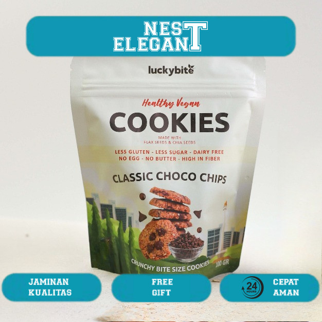 

Vegan Cookies (100gr) - Less Gluten & Healthy - LUCKYBITE