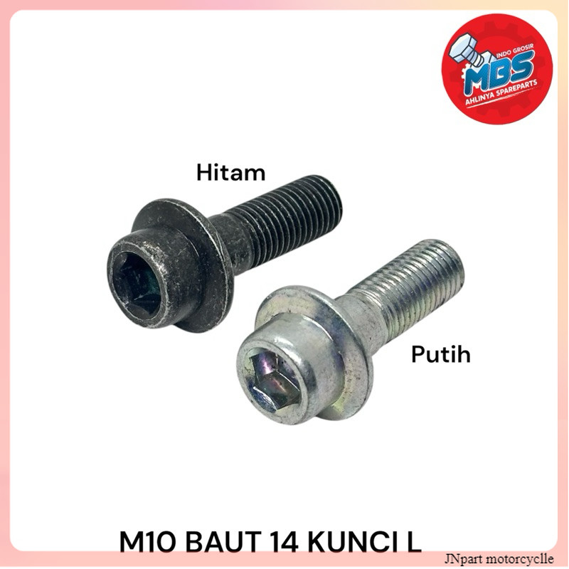 BAUT 14 FLANG TOPI KUNCI L M10 Panjang 3cm ORIGINAL BAJA Baut step baut kaliper cakram baut postep d