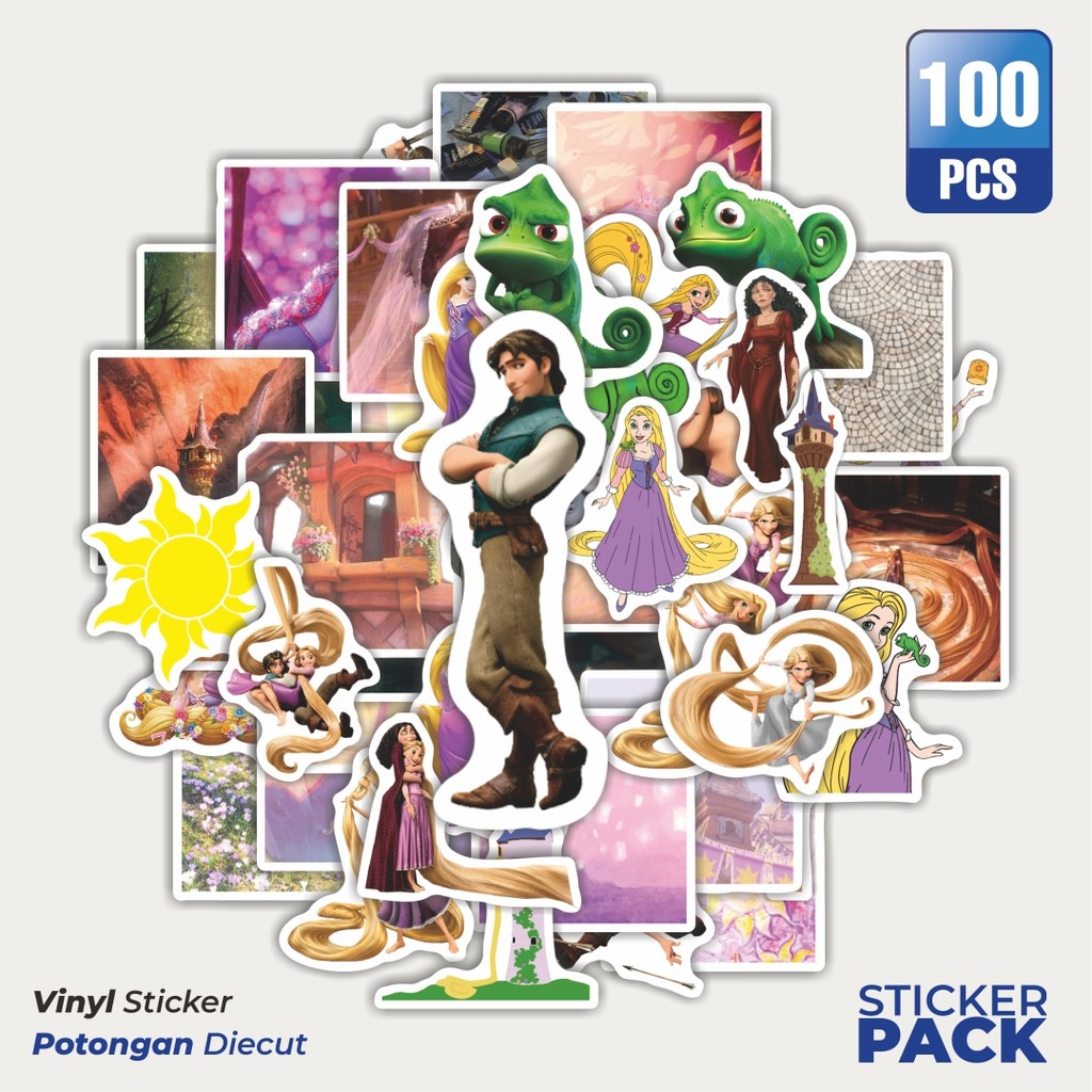 

Terbaru! 50 pcs Stiker Kartun Rapunzel V1 Dekorasi Lucu Kreatif untuk Notebook, Skateboard, HP