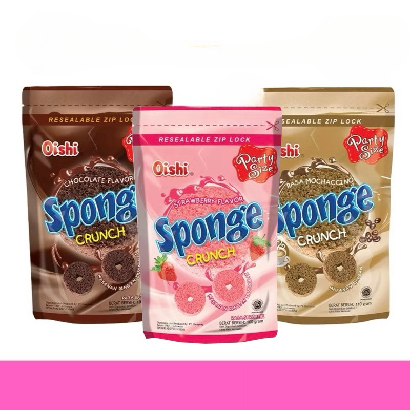 

(Pouch) Oishi Sponge Crunch Pouch (100g) (3 Varian Rasa) BON