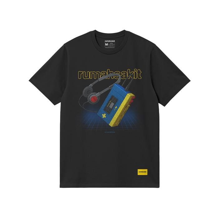 (COD) T-Shirt Regular HEADPHONE 90's| BLK Official rumahsakit - S