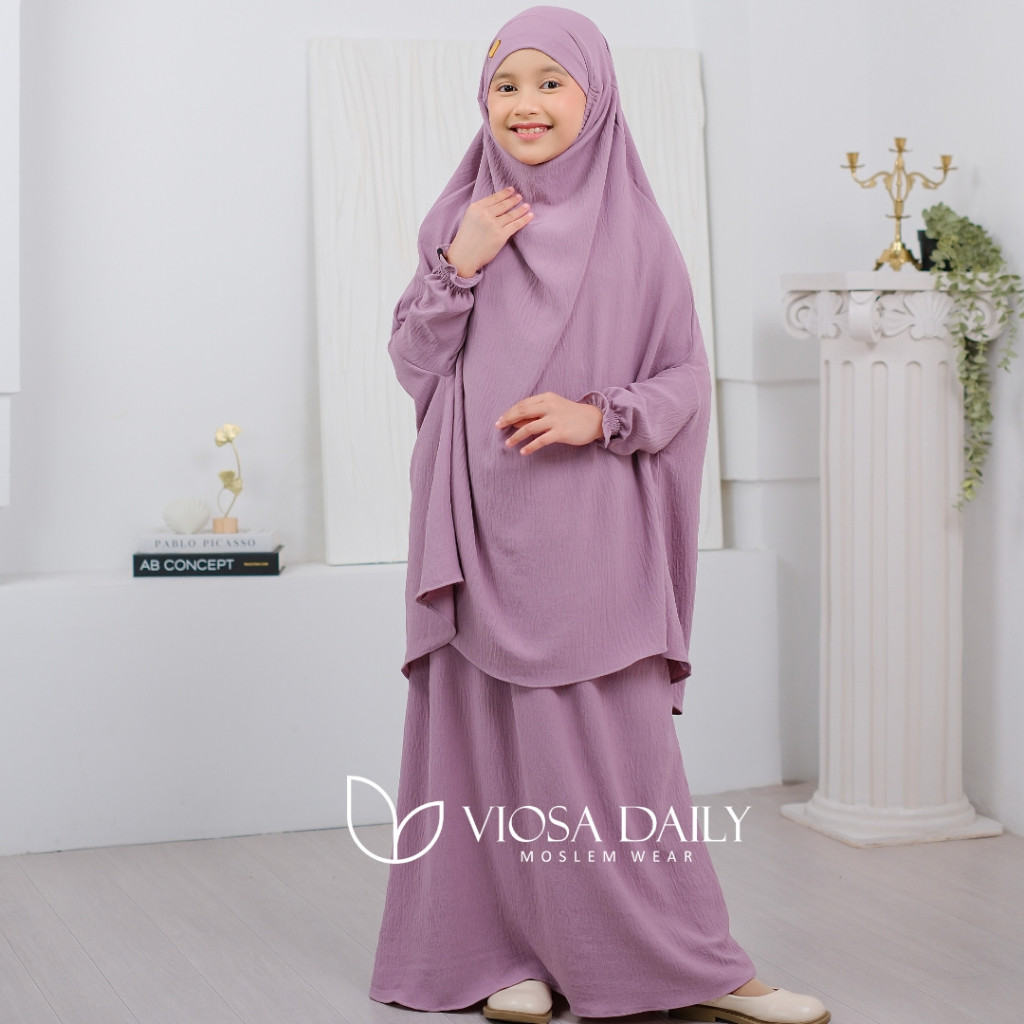 MECCA KIDS French Khimar Set Rok Anak Perempuan Usia 1 Sampai 6 Tahun