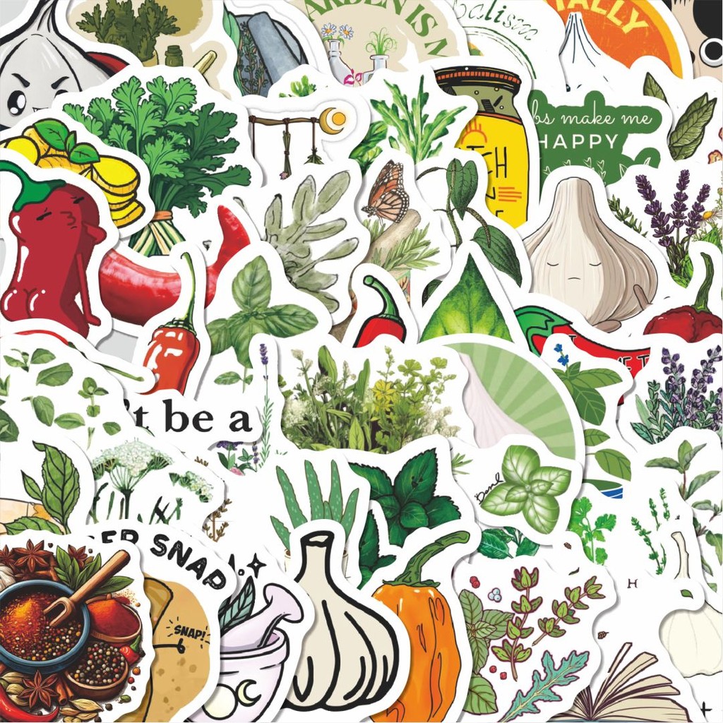 

Stiker Cutting Pack Stiker Bumbu Dapur V1 Isi 100Pcs Series Aesthetic Lucu Keren Untuk Koper Bahan Vynil