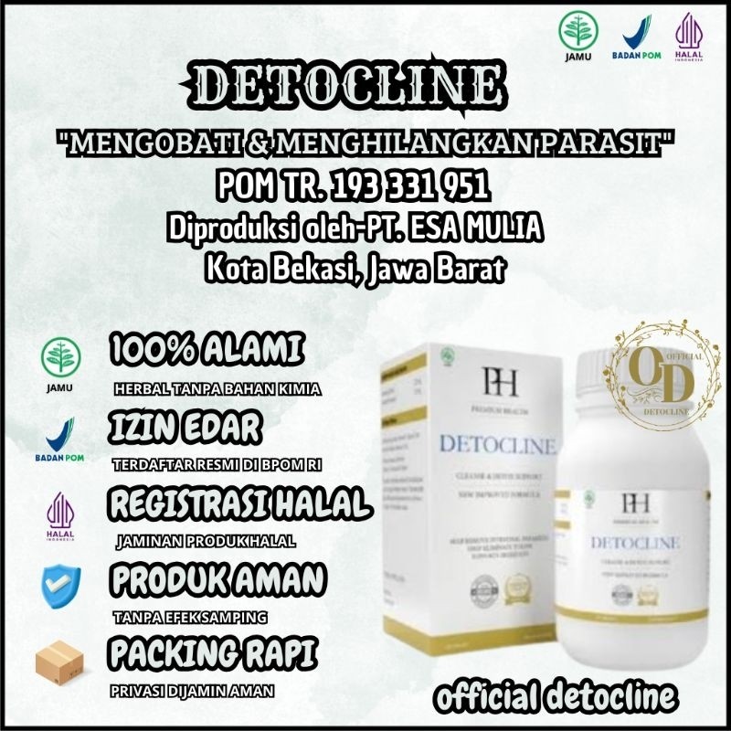 (TERLARIS) DETOCLINE ASLI OBAT PEMBASMI PARASIT DALAM TUBUH TERBAIK ORIGINAL BPOM