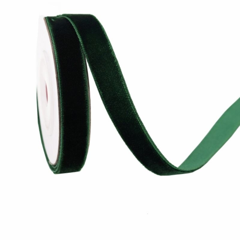 

Pita Lebaran Hijau Bludru 1 cm Pita Idul Fitri Velvet / Madame Packaging