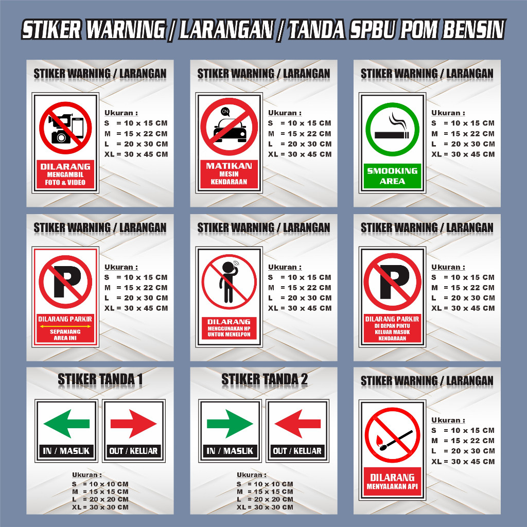 

Stiker Larangan Warning Sticker Tanda SPBU Pom Bensin Dilarang