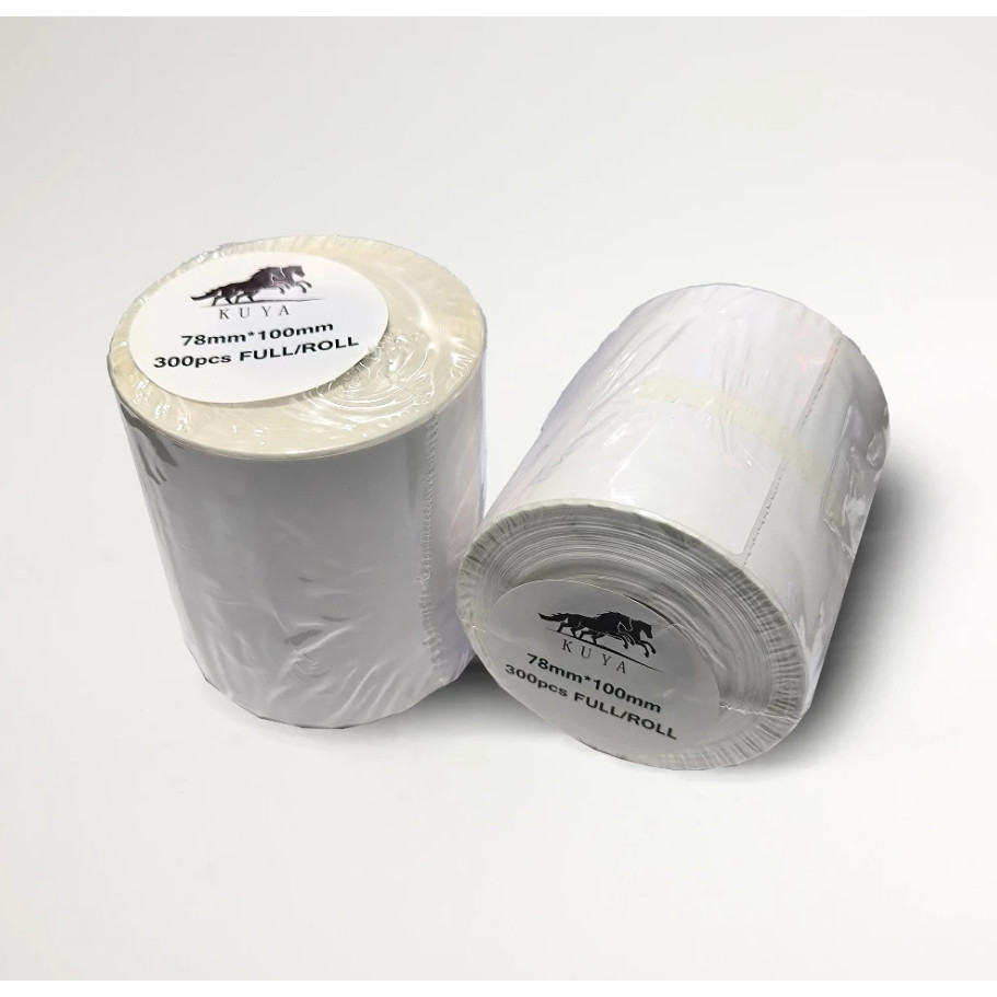 

[78x100] LABEL THERMAL 78 X 100 KERTAS STICKER BARCODE ISI 300 PCS ROLL KUYA BERKUALITAS