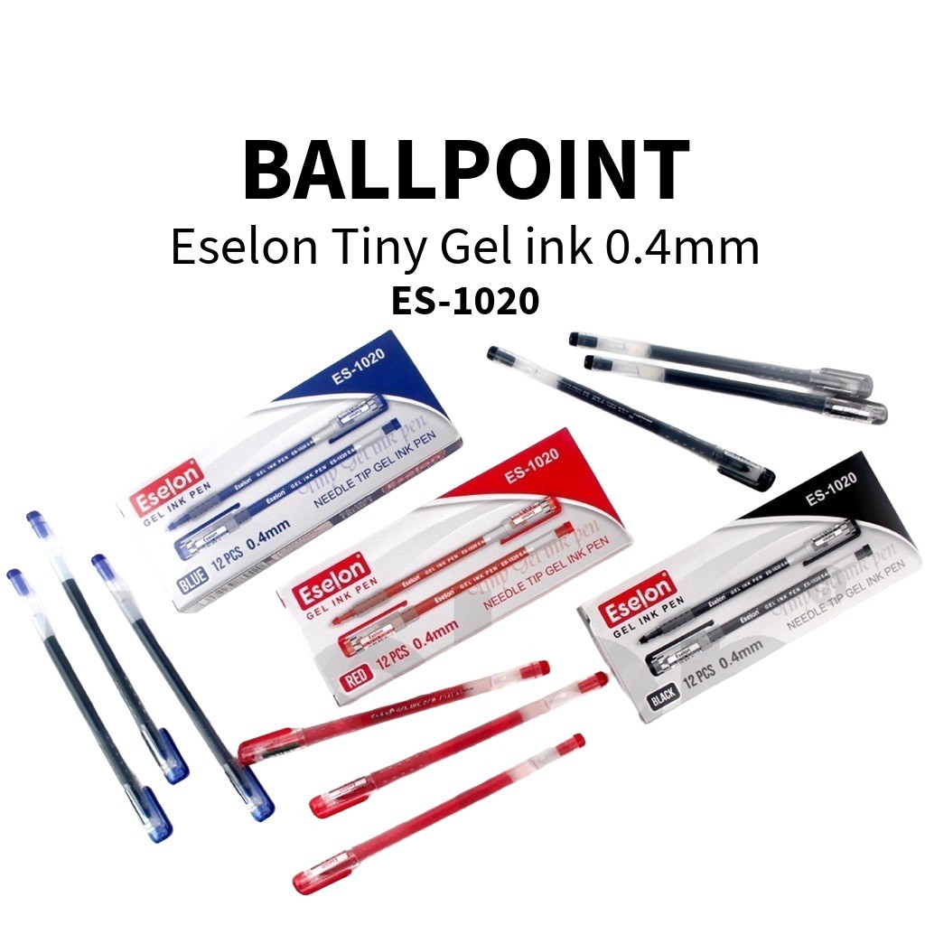 

♚12pcs Pulpen Gel Eselon 0.4mm / 1 Pak Pulpen Gel ESELON ES-1020♚