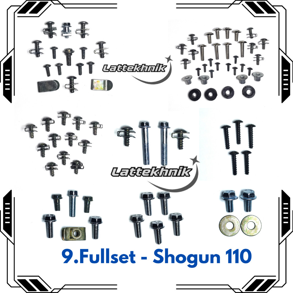C9. Baut Suzuki Shogun 110 Full Body / Baud Suzuki Shogun 110 Full Set / Baut Baud  Suzuki Shogun Fu