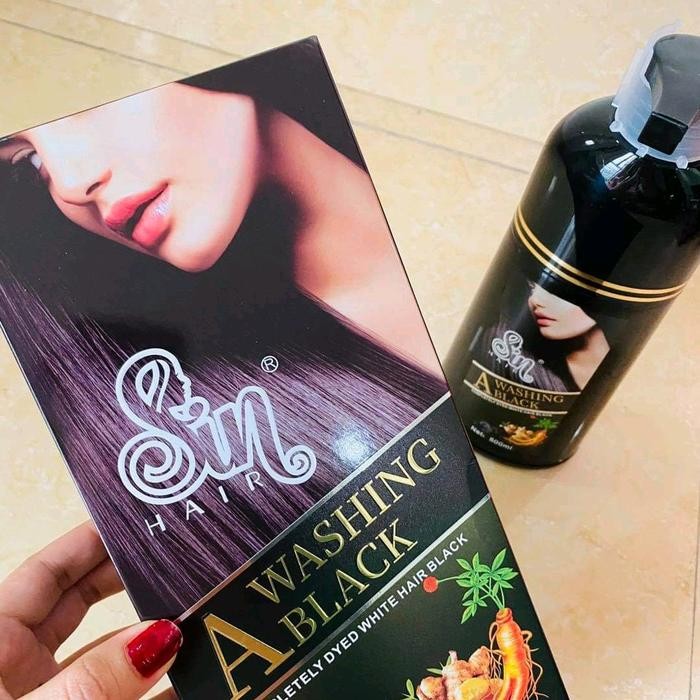 PROMO  SIN HAIR SHAMPOO PENUTUP UBAN ORIGINAL JEPANG Perlindungan Warna Perlindungan Warna - BLACK