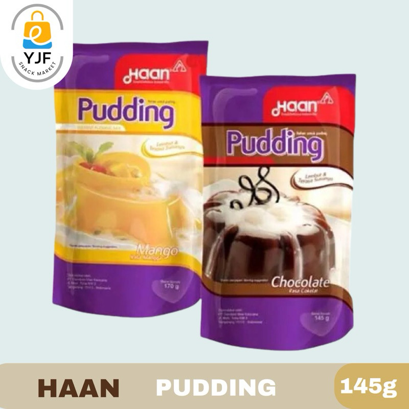 

Haan Pudding Instan / Bubuk Powder Puding Instan Rasa Mangga / Coklat Pouch - 145g