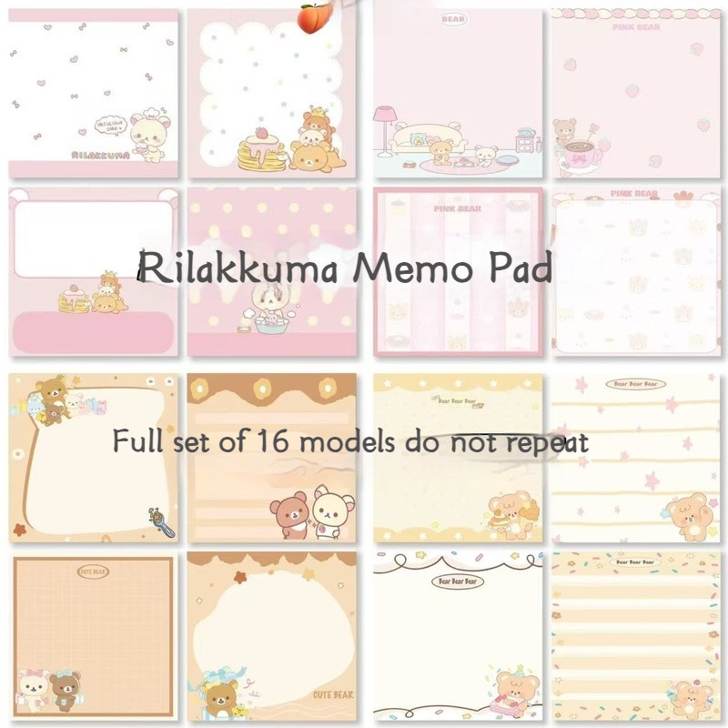 

320/1280 Pages Rilakkuma Memo Pad Cartoon Ins Popularity Notes Kawaii Message Paper Students Stationary Sticker Book Girl Gift