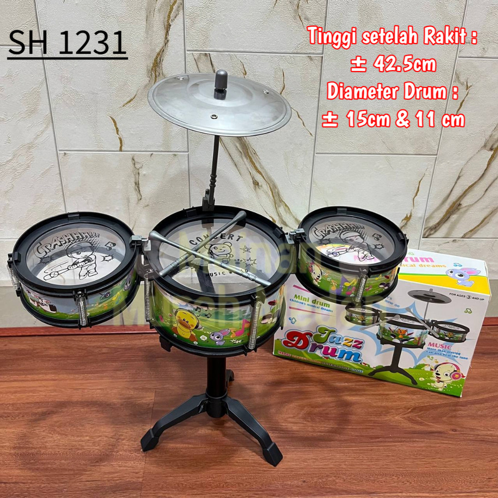 M3 - Mainan Drum Edukasi Anak / Mainan Drum Jazz Anak / Drum Mainan / Drum Set Anak