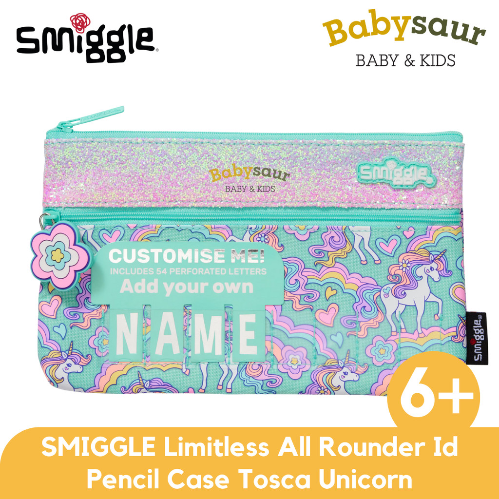 

SMIGGLE 100% Original Limitless All Rounder Id Pencil Case Tosca Unicorn Peralatan Sekolah Tempat Pensil Anak Perempuan