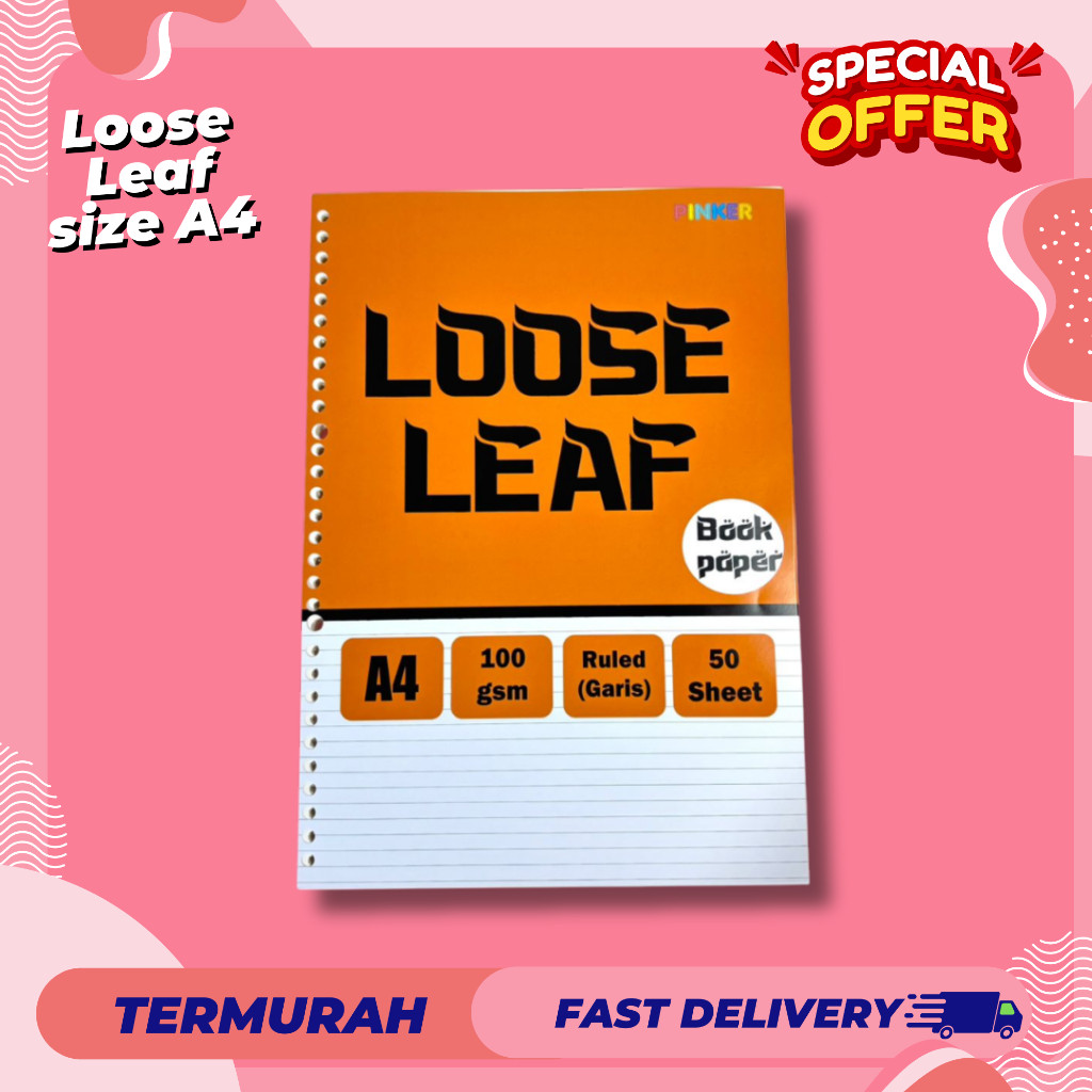 

A4 Loose leaf - RULED/Garis Bookpaper 90gsm by pinkershop