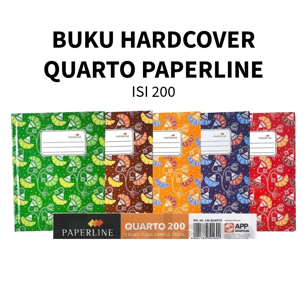 

❤️️Buku Tulis Hardcover Quarto Paperline 200lembar/kwarto200lembar❤️️
