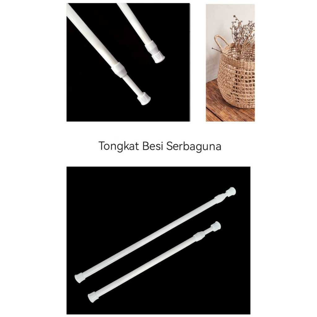 Tongkat Besi serbaguna , Tiang Gorden ,, Tiang Gorden Fleksibel , Tiang Jendela , Tiang Portable / L