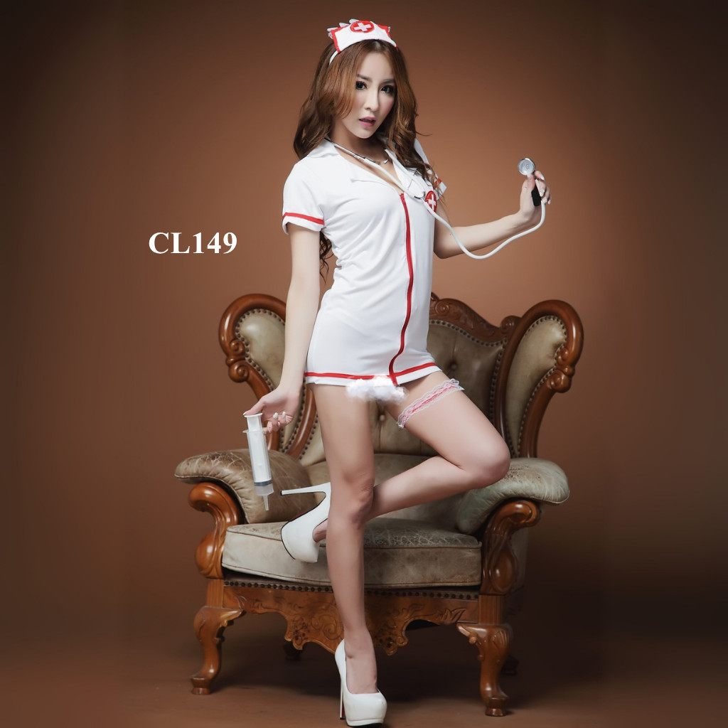 Lingerie Costume Nurse Seragam Suster Wanita Putih Premium CL149
