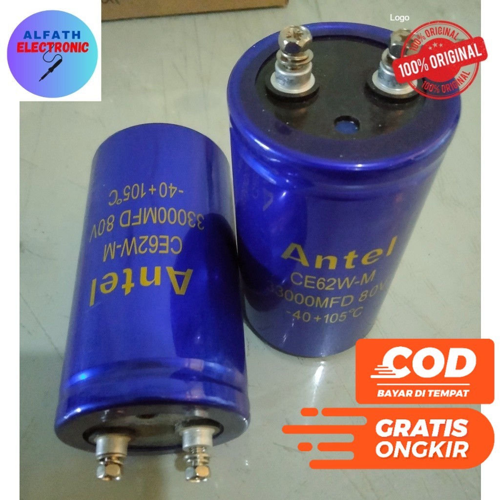 ANTEL KAPASITOR ELKO ELCO 33000 UF 80 V 33000UF 80 VOLT ORIGINAL KUALITAS BAGUS
