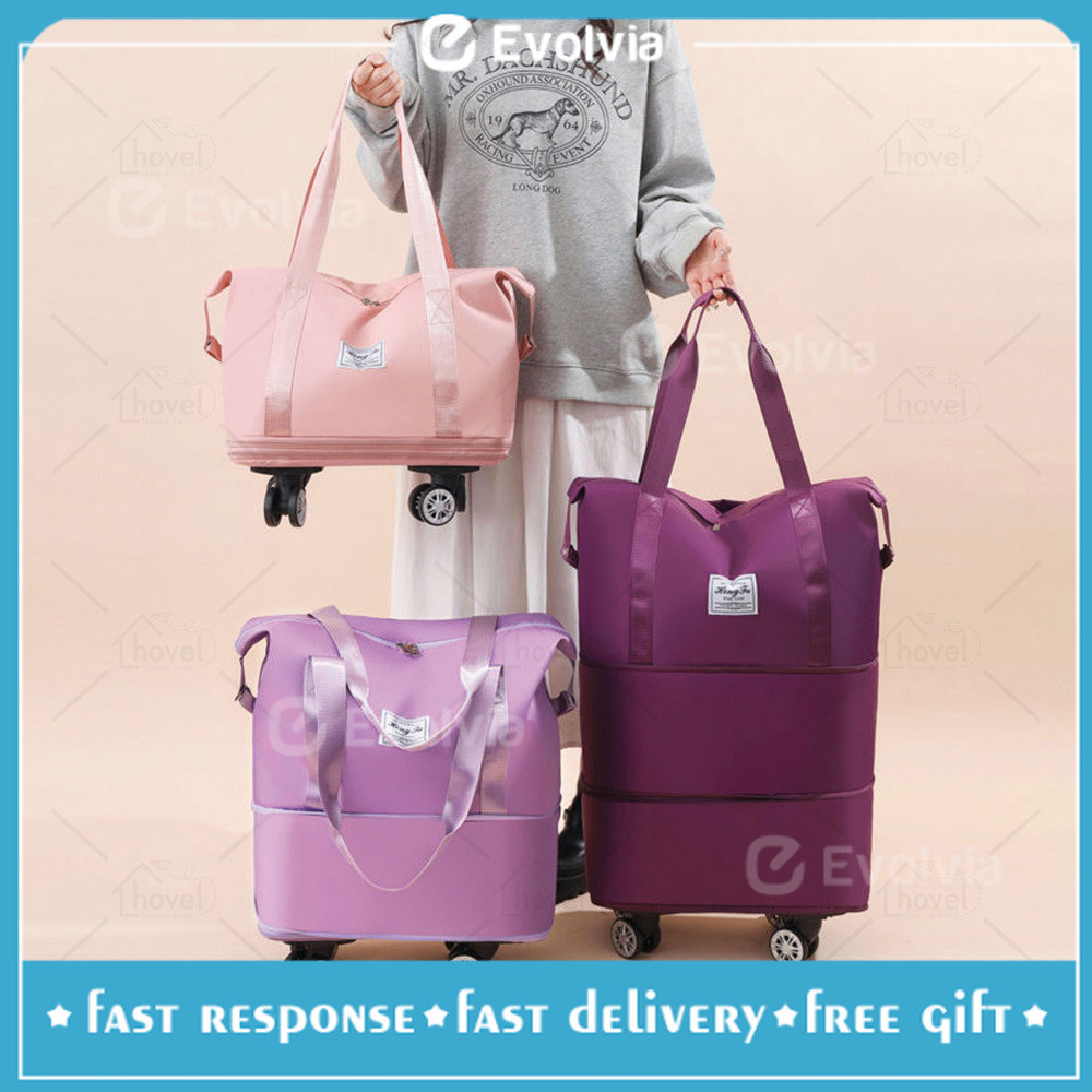 Tas Mudik Jumbo Dengan Roda Travel Bag Besar 3 Tingkat Trolley Duffel Bag Premium Waterproof Multifu