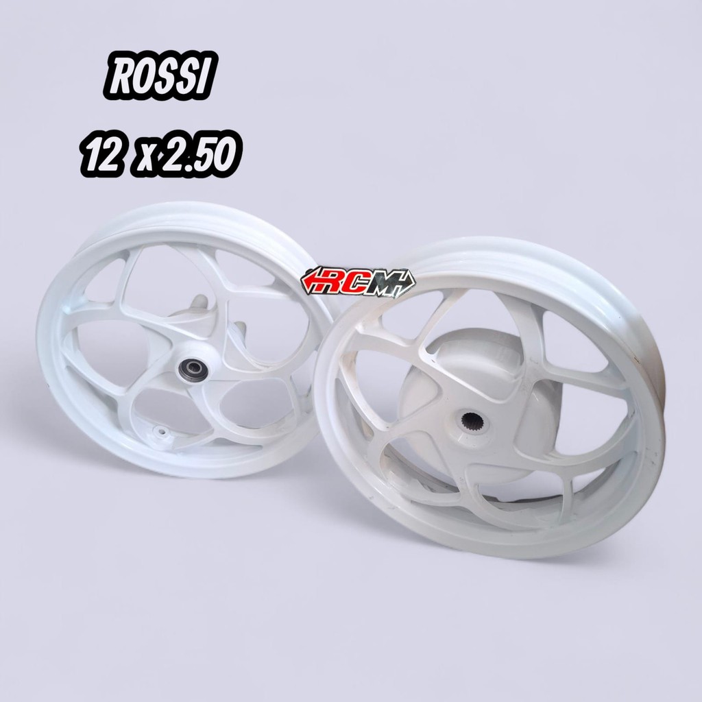 HRGA SATU SET DPN BLKG VELG VELEG VELK VELEK PELEK RING 12 UKURAN 12X250 WARNA PUTIH PNP SCOOPY NEW 